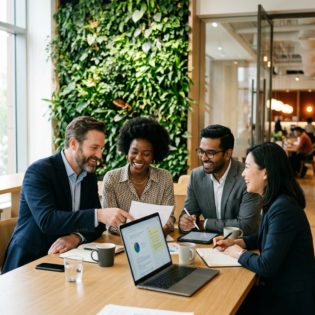 Diverse group of professional executives collaborating